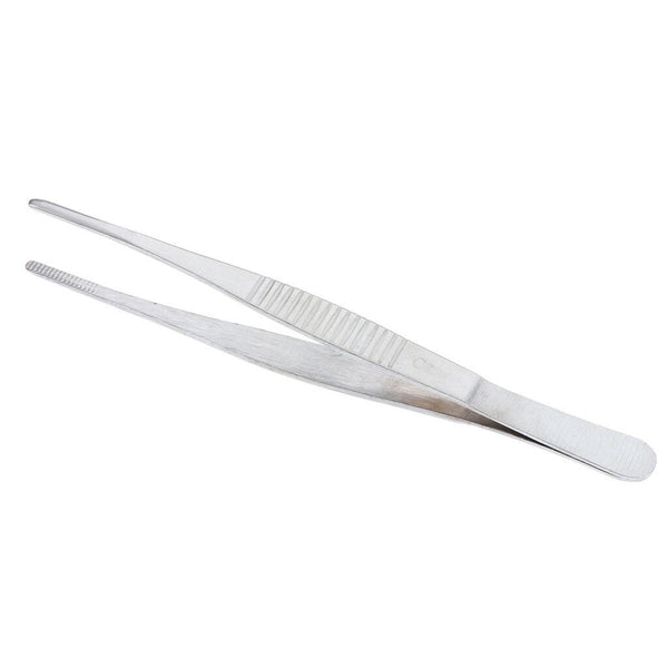 Stainless Steel Straight Tweezers, Serrated Tip Forcep, Laboratory, 140mm
