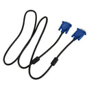 Black Blue VGA 15 pins Male to Male Plug Cable Computer Monitor Wire Cable  L4P7