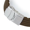 Silicone Rubber Watch Straps Clasp Waterproof 22 mm Coffee P1K7