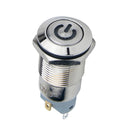 12mm Blue Light Metal Power Push Button Switch Latching Waterproof Flat 12V