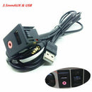 USB AUX Device Charging Data Transfer Interior Adapter Headphone Male Jack Car