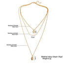 Multi Layered Necklace for Women - 3Pcs Summer Boho Necklace Chain with Pen