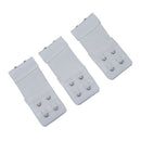 Women White 2 Rows Hook and Eye Tape Stretch Bra Strap Extenders