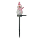 LED Solar Snowman Spike Light In-Ground Garden Lawn Path Lamp (B Pink) A