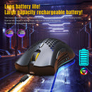 D2 2.4GHz RGB Wireless Gaming Mouse Rechargeable Hollow PC Mice (Black) A