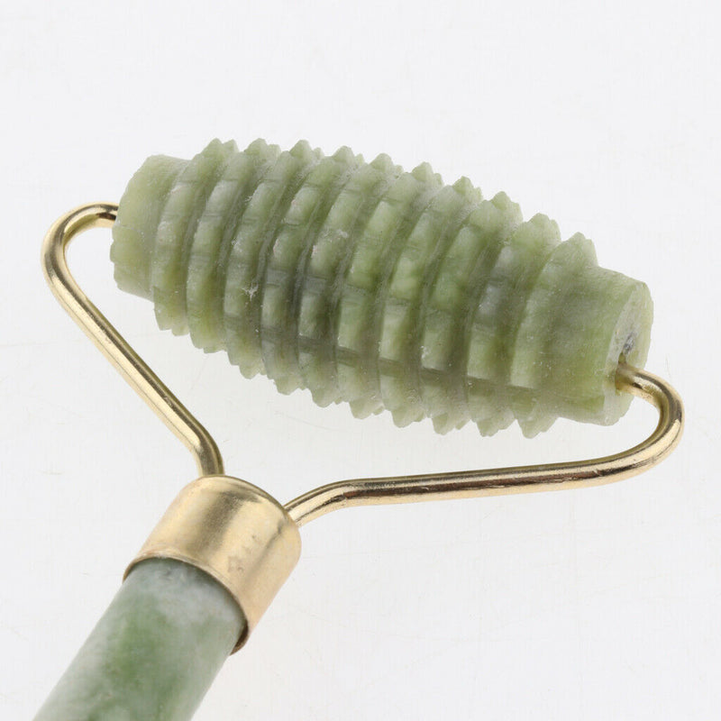 Natural Jade Roller for Face - Facial Massager Roller with Double Head, Neck
