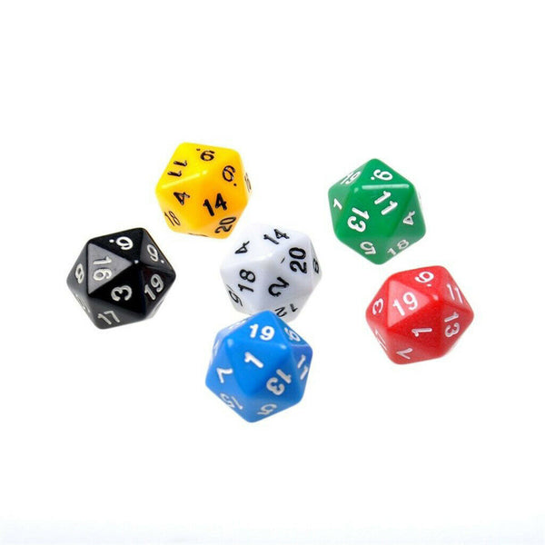 6 Pieces Multicolored 2cm Dices Set For DND MTG Board Party Casino Games