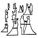 9pcs/set bride & groom silhouette cookie cutter wed cake fondant mold health ME