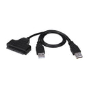 USB2.0 to 7+15Pin SATA HDD Adapter Easy Drive Cable with USB Power Port