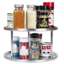 Spice Rack Stainless Steel Organizer Tray 360 Degree Turntable Rotating 2 S