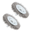 2 X Wire Wheel Flat Brush Cleaner Polishing Rotary Tool For Drill 75mm 0.3mm