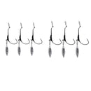 6Pcs Weighted Fishing Crank Barbed Lead Offset Lure Hooks with Spoon Sequins