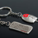 1Pair Couples Keyring Set Mouse &keyboard Key Ring Keychain Keyfob Lover G SE