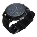 Grand Touring Blue Men's Casual Silicone Stainless Steel Wrist Watch V3Q7