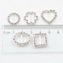 16pcs Diamante Rhinestone Oval Buckle Invitation Ribbon Slider Craft 10x20mm