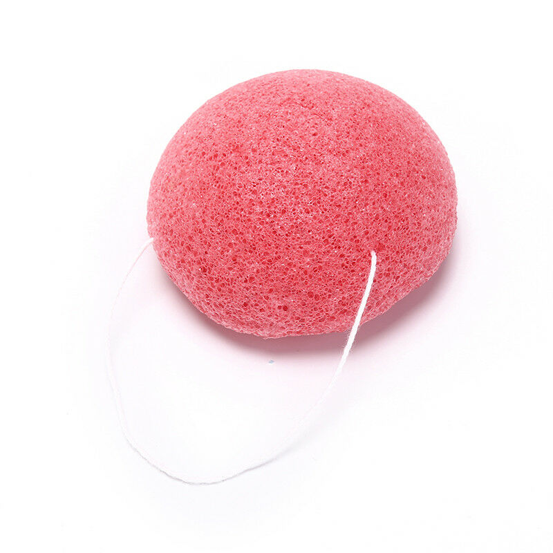 2X round natural konjac charcoal facial soft puff face washing cleansing spo Gw