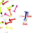 20Pcs/Set Multicolor Acrylic Stud Lip Rings Ear Cartilage Tragus Helix Pierc 3C