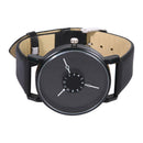 Fashion Unisex Women Men Wristwatches PU Strap Analog Quartz Watch (Black) A