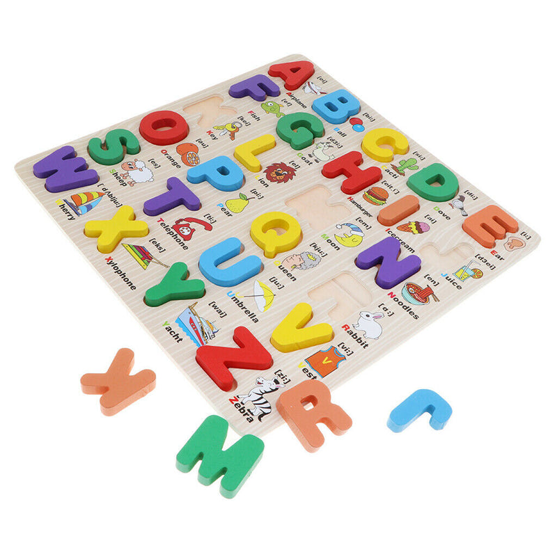 Alphabet ABC Animal Kids Educational Toys Wooden Jigsaw Child Letter Puzzle
