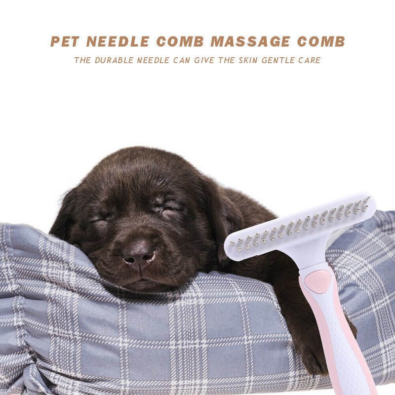 Pet Cat Dog Hair Removal Needle Comb Fur Trimming Open Knot Brush (Blue) A