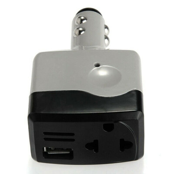 USB Car Charger Adapter Converter for Mobile Lighter DC12V / 24V to 220V Bl W8S1