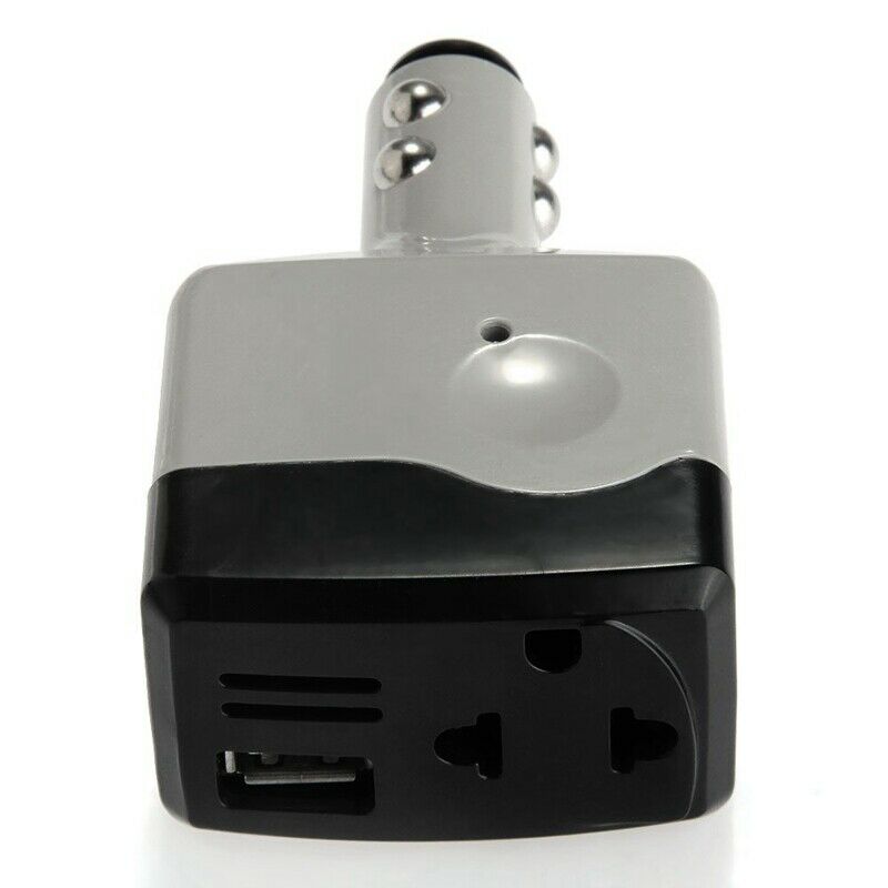 USB Car Charger Adapter Converter for Mobile Lighter DC12V / 24V to 220V Bl W8S1