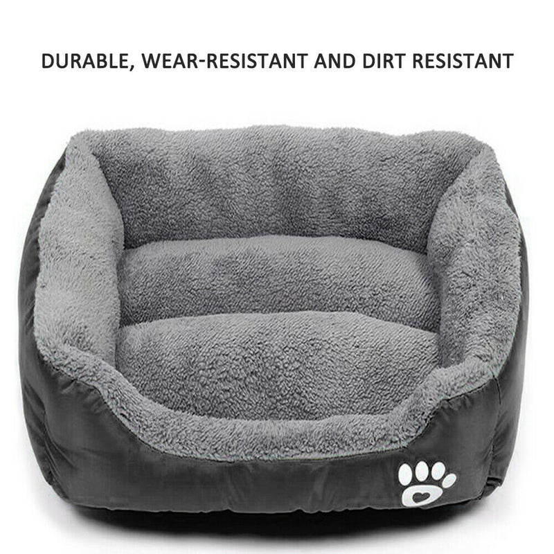 Pet Sofa Dog Bed Doghouse Warm Sleeping Cushion for Pet Supplies (Black L) A