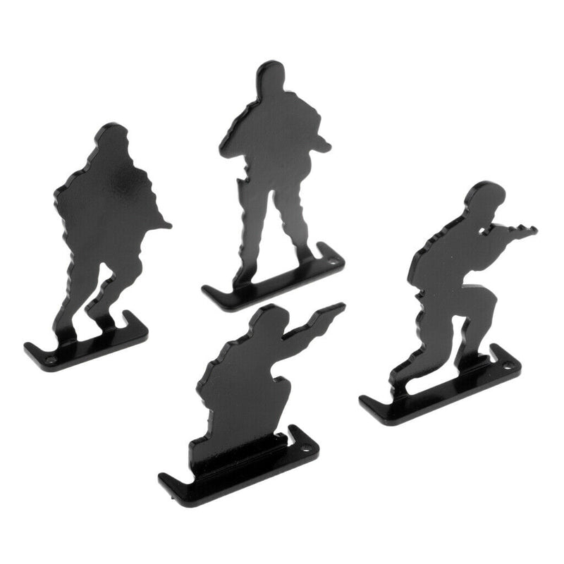4pcs Mini Objective Silhouette Soldiers Metal Shot Gym Work Sport