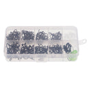 200pcs Steel Barbless Barbed Fishing Hooks with Float Stoppers & Rig Beads