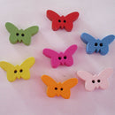 100Pcs Wooden Butterfly Buttons For Baby Sewing decoration Scrapbooking 18mm