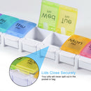 Weekly Pill Organizer Pills Tablet Holder For Travel w/ 7 Compartments Portable
