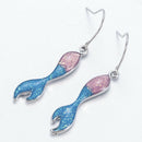 Women Shiny Mermaid Tail Pendant Hook Earrings Jewelry Party Wedding Accessories