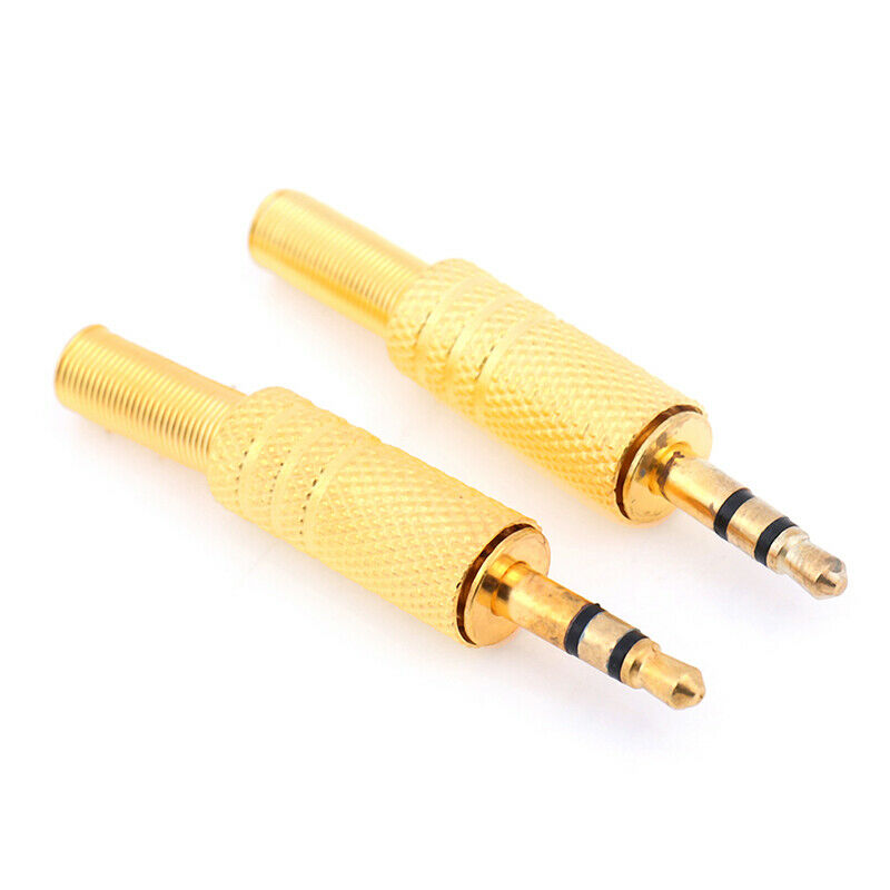 2Pcs Stereo 3.5mm Headphone Earphone DIY Male Audio Jack Plug Solder Connect_