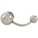 8x Rhinestone Titanium body jewelry navel piercing