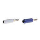 2Pcs Male Jack 3.5mm 1/8" Mini Audio Plug Stereo Adapter Soldering Blue + White