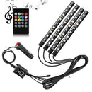 Car Interior Lights 4pcs 36 Led DC 12V Multicolor Music Car Led Strip Light