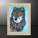Special Shaped Diamond Painting Wolf Flower Diy 5D Partial Drill Cross Stit