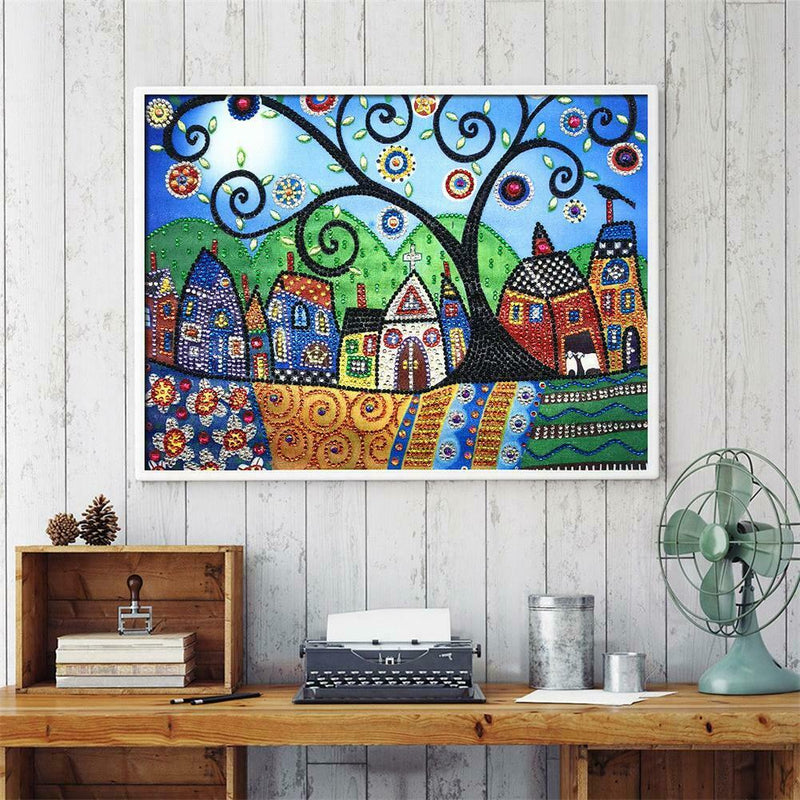 5D DIY Special-shaped Diamond Painting Cross Stitch Craft Kit (R8040 Tree)