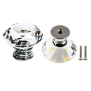 16pcs Glass Knob Drawer Door Crystal Diamond Handle Pull Dia 30mm for Wardr