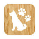 Dog Night Light Bedside Wooden Lamp Home Decor Warm White Bright LED Nightlight