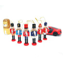 6x Wooden Nutcracker Puppet Xmas Ornaments for Christmas Tree Home Office Party
