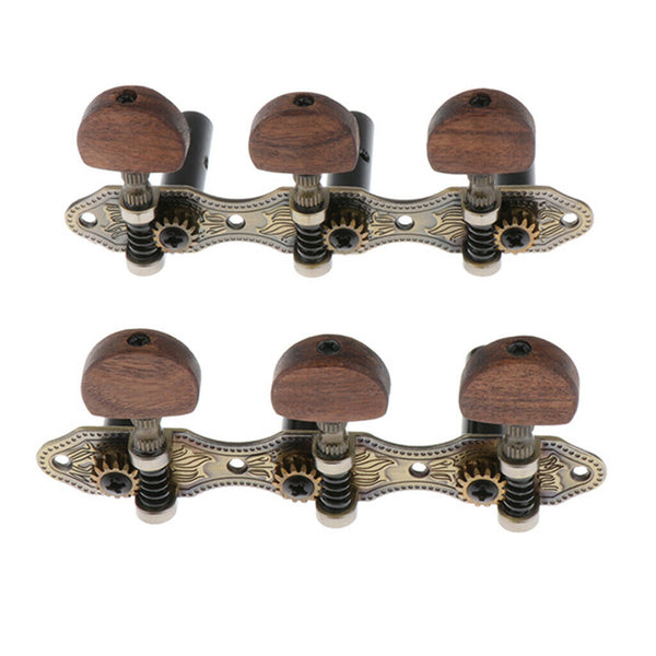 1set 3l3r Connected Guitar Tuning Pegs Tuners Machine Heads, Wood Metal