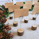 20 Pieces Of Rustic Wood Card Holder with Swirl Line Wooden Barbell Piece M