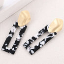 Hoop Earrings Rectangle Marble Effect Earrings For Women Drop Dangle Earrin M5S1
