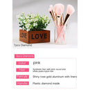 Zoreya 7Pcs Makeup Brushes Pink Cosmetic Brush Set With Leather Bag Powder