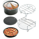 5pcs Cake Basket Pizza Pan Air Fryer Accessories Baking 6 Inches Kitchen ToS Hn