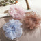 Women Chiffon Furry Ball Scrunchies Elastic Hair Bands Ponytail Holder - Pack of