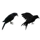 2PCS Artificial Decorative Birds Realistic Raven for Home Garden Lawn Decor
