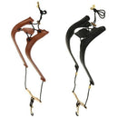 Black Adjustable Leather Saxophone Shoulder Neck Strap with Buckle Width 24 S7T4