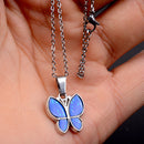 Lady Sensitive Thermo Mood Color Change Butterfly Pendant Necklace Bridal Charm
